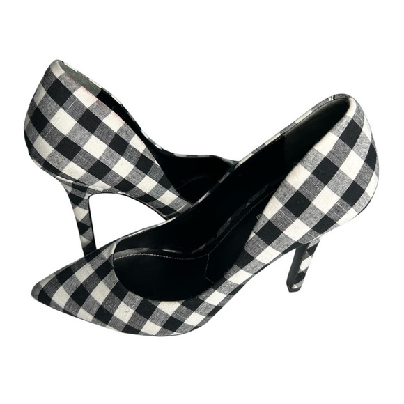 Charles by Charles David Black While Chech Heels Sz 7M - Picture 1 of 12